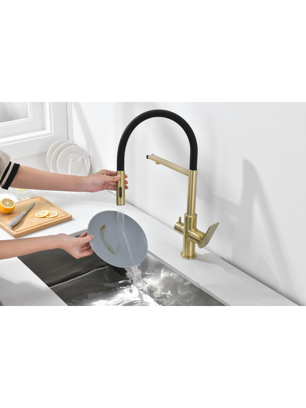 Смеситель Ganzer GZ07127-S матовое золото 10