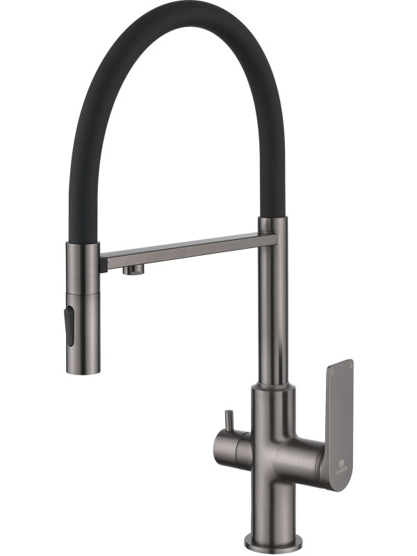 Смеситель Ganzer GZ07127-Q оружейная сталь