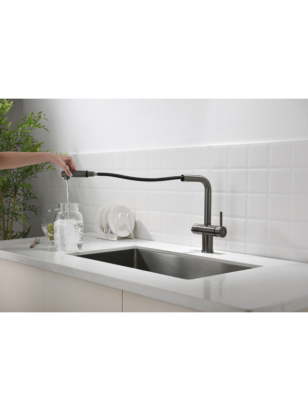 Смеситель Ganzer GZ16036-Q оружейная сталь 7