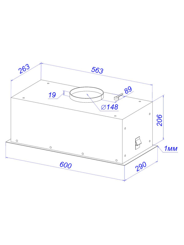 Вытяжка ZorG Amina 1060 60 S черный размеры