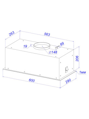 Вытяжка ZorG Amina 1060 60 S черный размеры