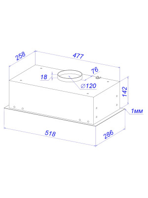 Вытяжка ZorG Classico 1030 52 M Black размеры