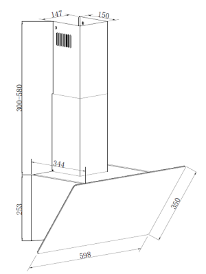 Вытяжка ZorG Ultra 1030 60 M White размеры