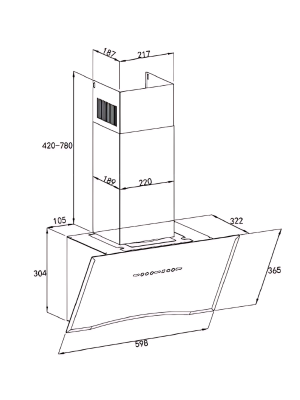 Вытяжка ZorG Polo 1080 60 S-GC White размеры