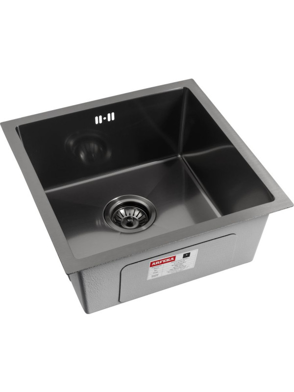 Кухонная мойка Arfeka Eco AR 45x45 BLACK PVD NANO DECOR MILLET GRAINS