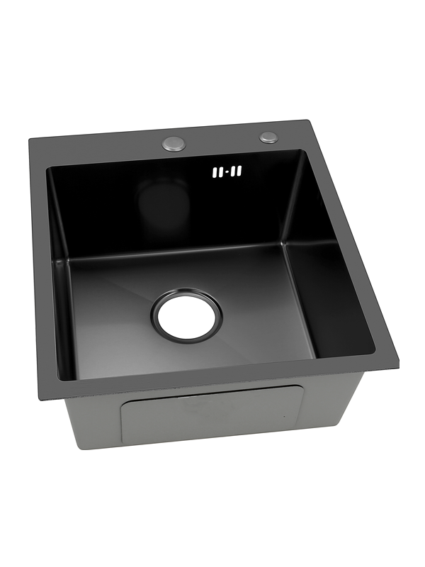 Кухонная мойка Arfeka Eco AR 45x50 BLACK PVD NANO сверху и сбоку