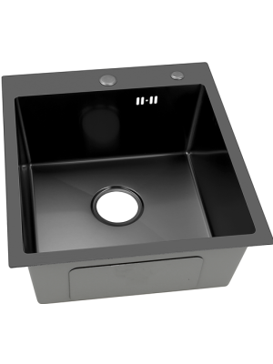 Кухонная мойка Arfeka Eco AR 45x50 BLACK PVD NANO сверху и сбоку