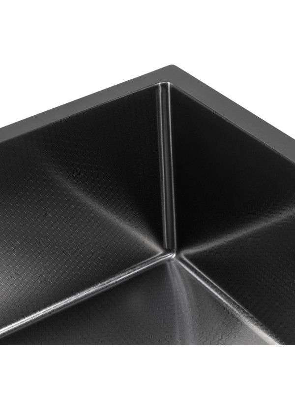 Кухонная мойка Arfeka Eco AR 45x50 BLACK PVD NANO DECOR угол