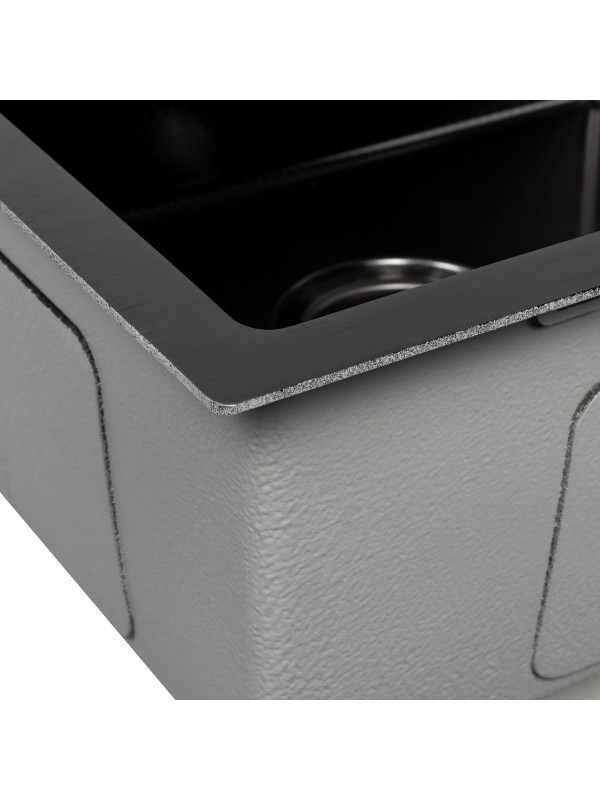 Кухонная мойка Arfeka Eco AR 45x50 BLACK PVD NANO DECOR MILLET GRAINS покрытие