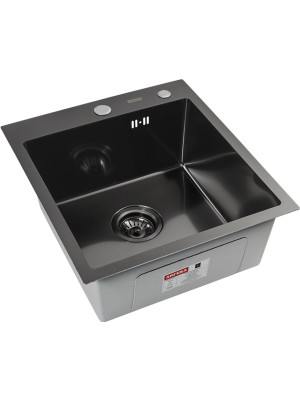 Кухонная мойка Arfeka Eco AR 45x50 BLACK PVD NANO DECOR MILLET GRAINS