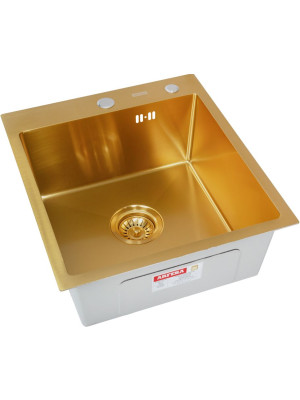 Кухонная мойка Arfeka Eco AR 45x50 GOLD PVD NANO сбоку