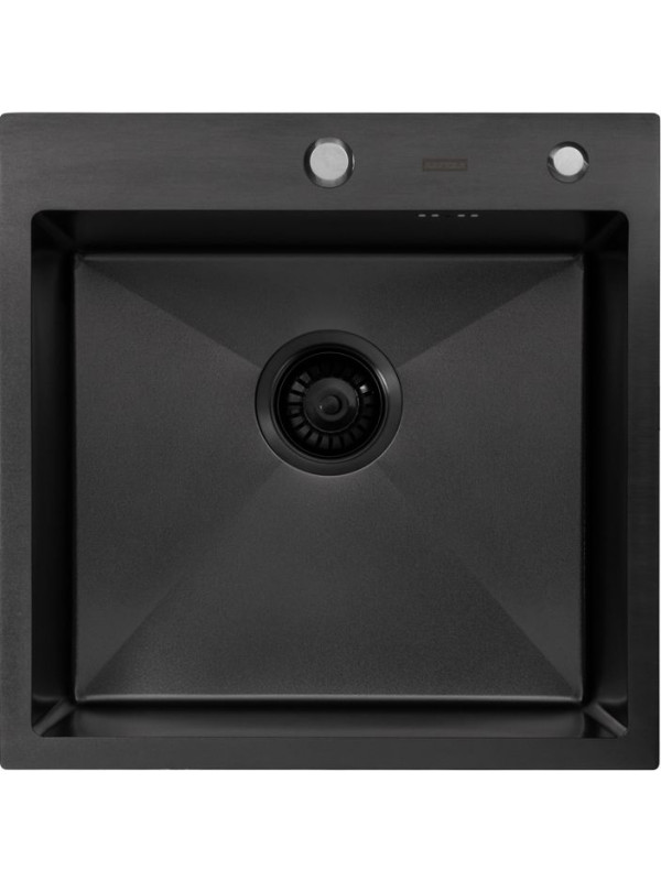 Кухонная мойка Arfeka Eco AR 50x50 Black PVD Nano Decor Volcanic Rock сверху