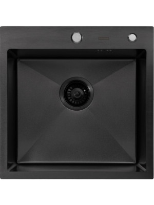 Кухонная мойка Arfeka Eco AR 50x50 Black PVD Nano Decor Volcanic Rock сверху
