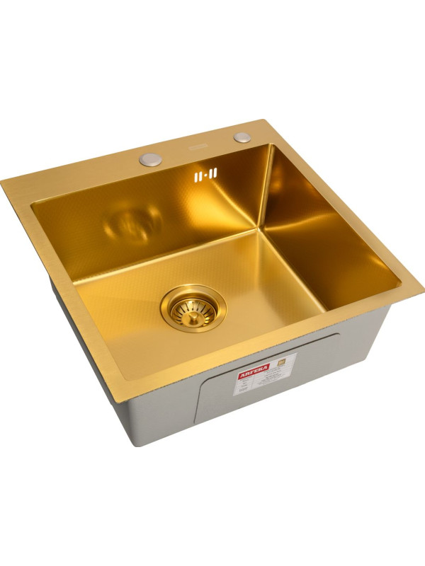 Кухонная мойка Arfeka Eco AR 50x50 Gold PVD Nano Decor
