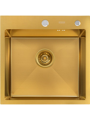 Кухонная мойка Arfeka Eco AR 50x50 Gold PVD Nano Decor вид сверху