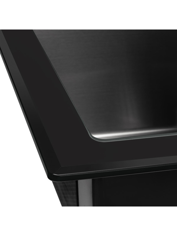Кухонная мойка Arfeka Eco AR 50x50 GS Black Glass + Black PVD Nano угол