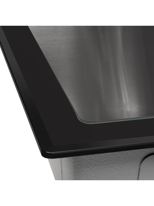 Кухонная мойка Arfeka Eco AR 50x50 GS Black Glass + Satin угол