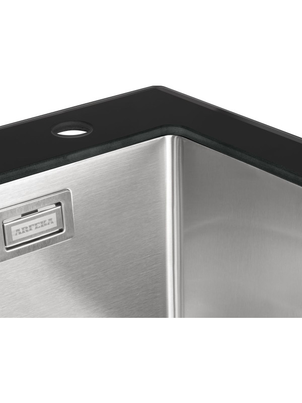 Кухонная мойка Arfeka Eco AR 50x50 GS Black Glass + Satin покрытие