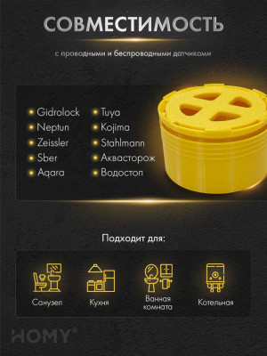 Корпус-бокс для датчика протечки под плитку 100 мм KB100-2 совместимость