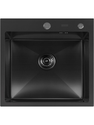 Кухонная мойка Arfeka Eco AR 55x50 Black PVD Nano Decor Millet Grains сверху