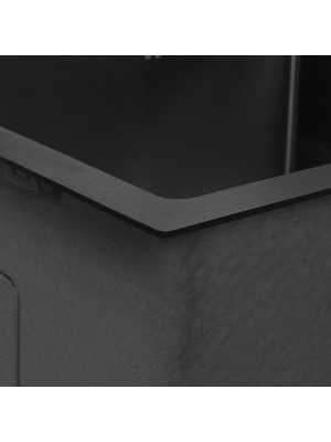 Кухонная мойка Arfeka Eco AR 60x50 Black PVD Nano Decor угол