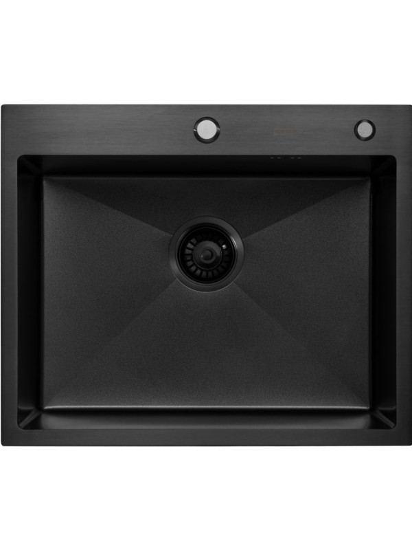 Кухонная мойка Arfeka Eco AR 60x50 Black PVD Nano Decor Volcanic Rock сверху
