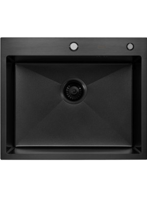 Кухонная мойка Arfeka Eco AR 60x50 Black PVD Nano Decor Volcanic Rock сверху