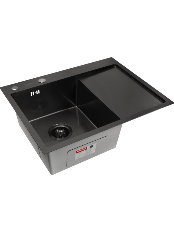 Кухонная мойка Arfeka Eco AR 65x50 L Black PVD Nano сбоку