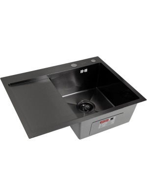 Кухонная мойка Arfeka Eco AR 65x50 R Black PVD Nano сбоку