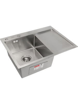 Кухонная мойка Arfeka Eco AR 65x50 R Satin сбоку