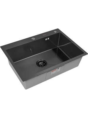 Кухонная мойка Arfeka Eco AR 70x50 Black PVD Nano сбоку