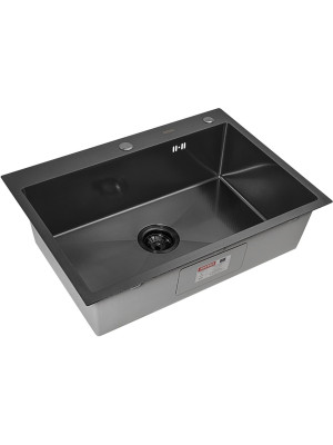 Кухонная мойка Arfeka Eco AR 70x50 Black PVD Nano Decor сбоку