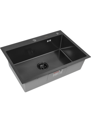 Кухонная мойка Arfeka Eco AR 70x50 Black PVD Nano Decor Millet Grains сбоку