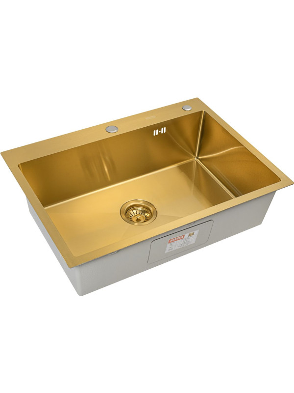 Кухонная мойка Arfeka Eco AR 70x50 Gold PVD Nano сбоку