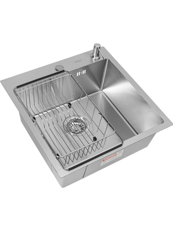 Кухонная мойка Arfeka Eco AR 50x50 (комплект коландер F+дозатор) Satin
