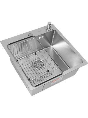 Кухонная мойка Arfeka Eco AR 50x50 (комплект коландер F+дозатор) Satin