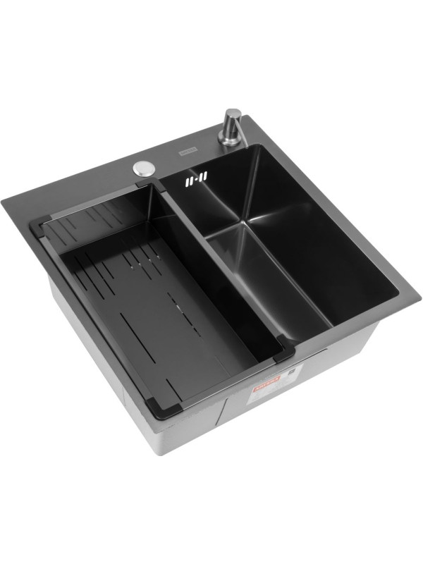 Кухонная мойка Arfeka Eco AR 50x50 (комплект коландер G+дозатор) Black Decor Millet