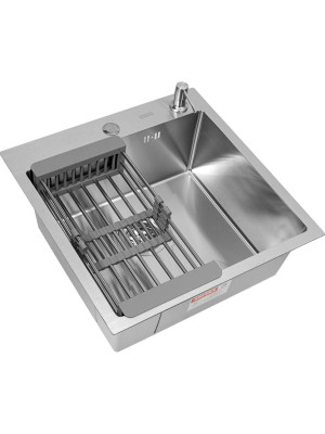 Кухонная мойка Arfeka Eco AR 50x50 (комплект коландер+дозатор) Satin
