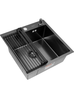 Кухонная мойка Arfeka Eco AR 50x50 (комплект роллер-мат+дозатор) Black