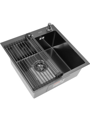 Кухонная мойка Arfeka Eco AR 50x50 (комплект роллер-мат+дозатор) Black Decor Millet Grains