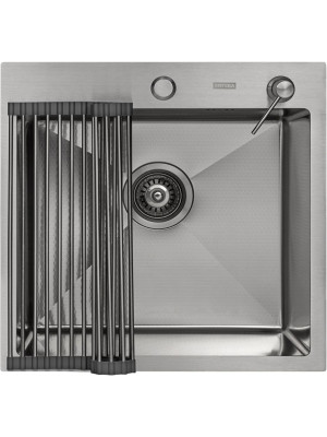Кухонная мойка Arfeka Eco AR 50x50 (комплект роллер-мат+дозатор) Satin Decor сверху