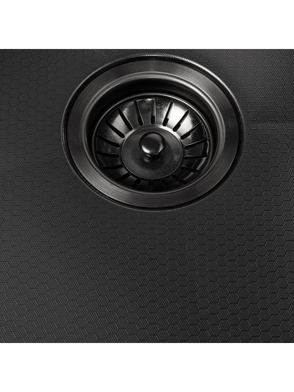 Кухонная мойка Arfeka Eco AR 60x50 (комплект коландер F+дозатор) Black Decor покрытие