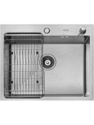 Кухонная мойка Arfeka Eco AR 60x50 (комплект коландер F+дозатор) Satin сверху