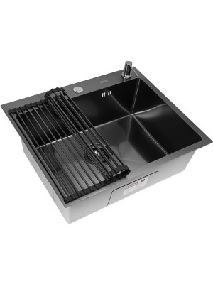 Кухонная мойка Arfeka Eco AR 60x50 (комплект роллер-мат+дозатор) Black Decor Millet Grains