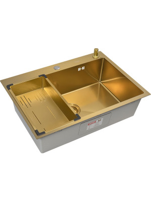 Кухонная мойка Arfeka Eco AR 70x50 (комплект коландер G+дозатор) Gold Decor