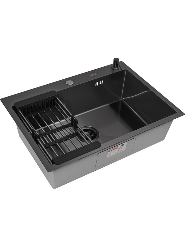 Кухонная мойка Arfeka Eco AR 70x50 (комплект коландер+дозатор) Black