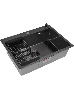 Кухонная мойка Arfeka Eco AR 70x50 (комплект коландер+дозатор) Black