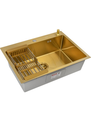 Кухонная мойка Arfeka Eco AR 70x50 (комплект коландер+дозатор) Gold