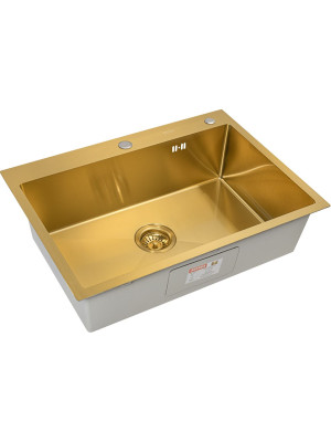 Кухонная мойка Arfeka Eco AR 70x50 (комплект коландер+дозатор) Gold сбоку