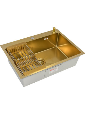 Кухонная мойка Arfeka Eco AR 70x50 (комплект коландер+дозатор) Gold Decor